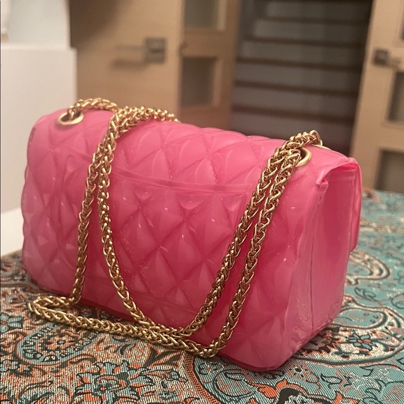 Pink PVC Quilted Chain Bag - Picture 2 of 6